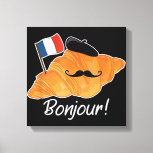 Französisch Croissant Lover France Flag Frankophil Leinwanddruck
