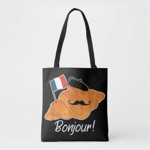 Französisch Croissant Lover France Flag Frankophil Tasche