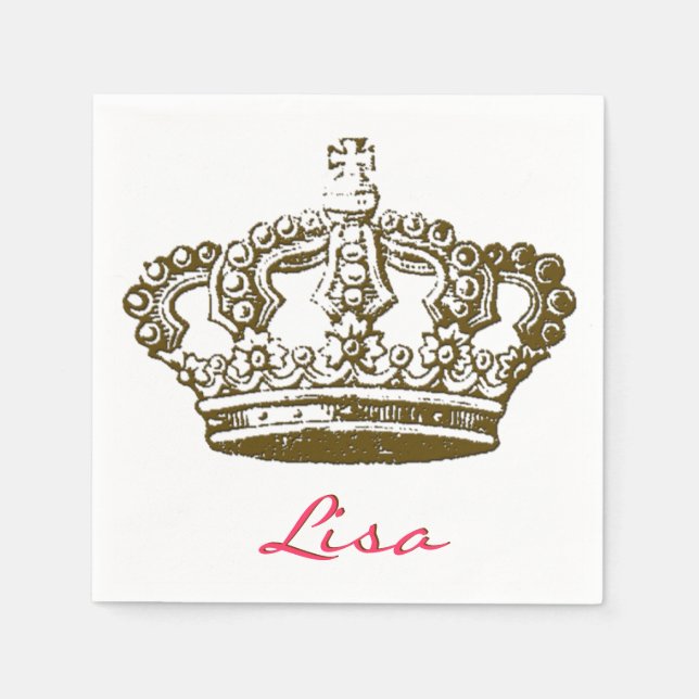 Französisch-Crown-Personalisiert Paper Napkins Serviette (Vorderseite)