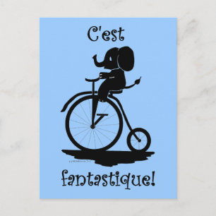 Französisch Fantastisches Elefantenreitrad Postkarte