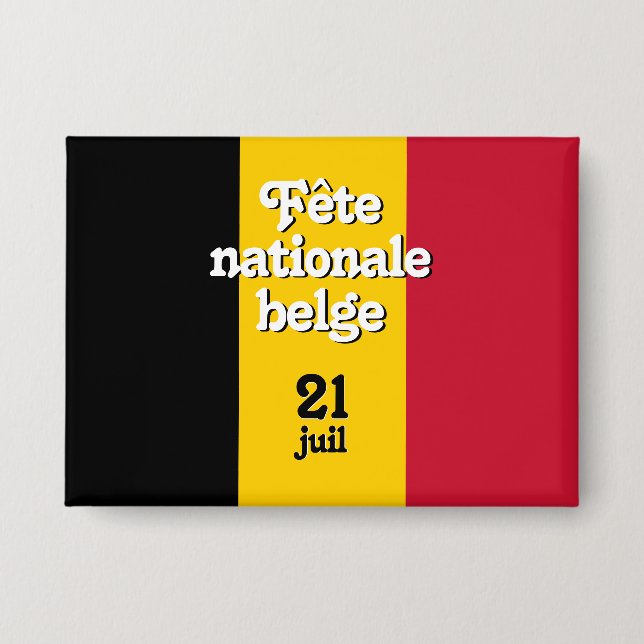 Französisch-Fête nationale belge belgische Flagge Button (Vorderseite)