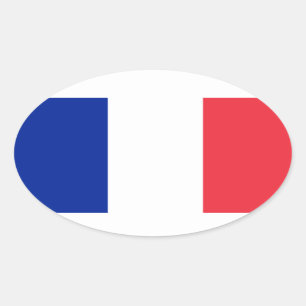 Französisch* Flaggen Oval Sticker europäischen S