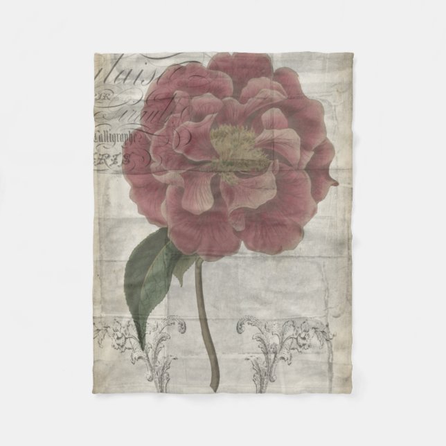 Französisch-Floral III Fleecedecke (Vorderseite)