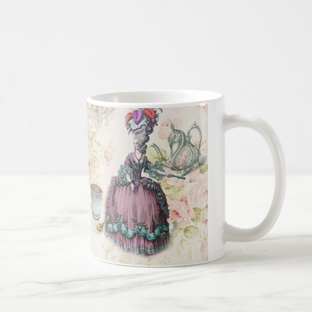 Französisch floral Paris Teezeremonie Party Marie  Kaffeetasse (Rechts)
