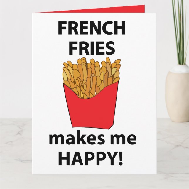 Französisch Fries macht mich glücklich Französisch Karte (Vorderseite)