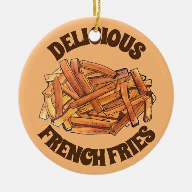 Französisch Fry Steak Fries Fried Kartoffeln Junk  Keramik Ornament (Vorne)