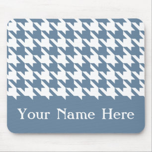 Französisch Grau Eleganter Houndstooth mit individ Mousepad