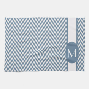 Französisch-graues Zickzack Design mit Monogramm Handtuch