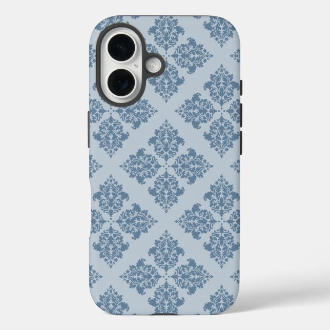 Französisch-graumarokkanischer Damaske iPhone 16 Hülle (Rückseite)