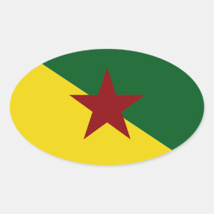 Französisch-Guayana-Flagge Ovaler Aufkleber