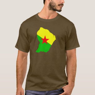 Französisch-Guayana Flaggenkarte T-Shirt