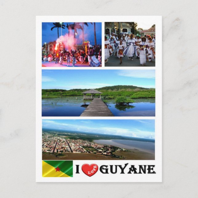 Französisch-Guayana - I Liebe - Postkarte (Vorderseite)