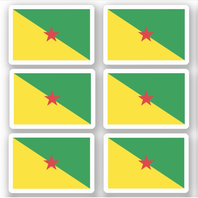Französisch-Guyanische Flagge Aufkleber (Vorderseite)