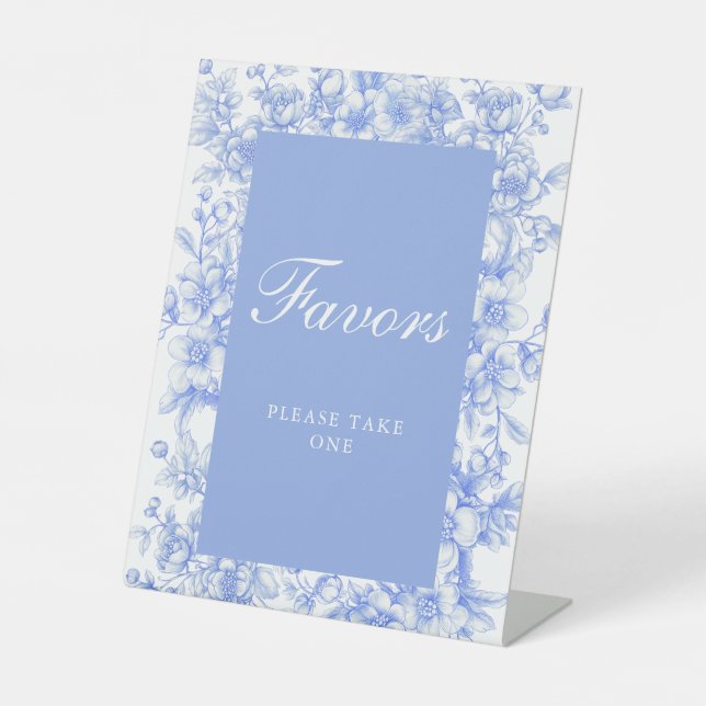 Französisch Hochzeit Floral Etwas Blue Lieblings Sockelschild (Vorderseite)