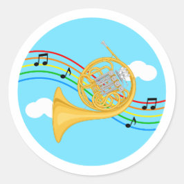 Französisch Horn Aufkleber Himmel Regenbogen Musik