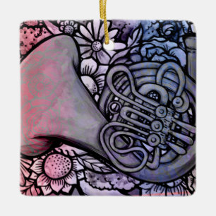 Französisch Horn Band Klassenmusiklehrer Keramikornament