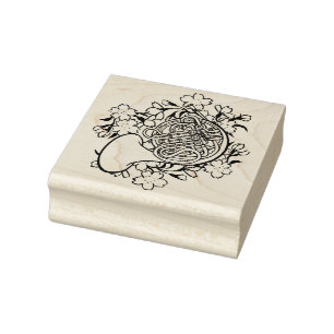 Französisch-Horn-Blumen-Band-Klasse Gummistempel
