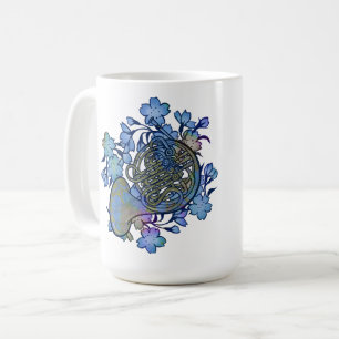 Französisch-Horn-Blumen-Band-Klasse Kaffeetasse