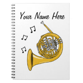 Französisch Horn Brass Musiker Musiker Lehrer Cust Notizblock