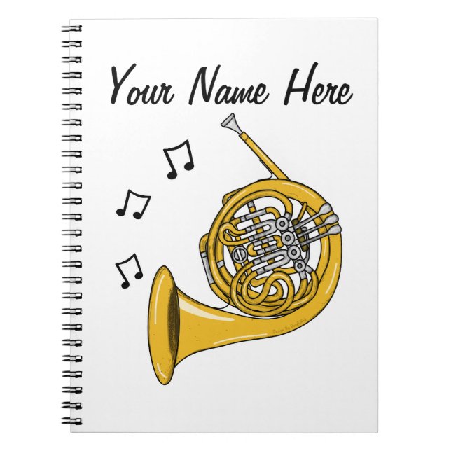 Französisch Horn Brass Musiker Musiker Lehrer Cust Notizblock (Vorderseite)