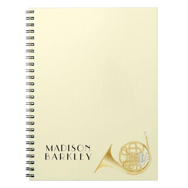 Französisch Horn Musician Band Teacher Notebook Notizblock (Vorderseite)