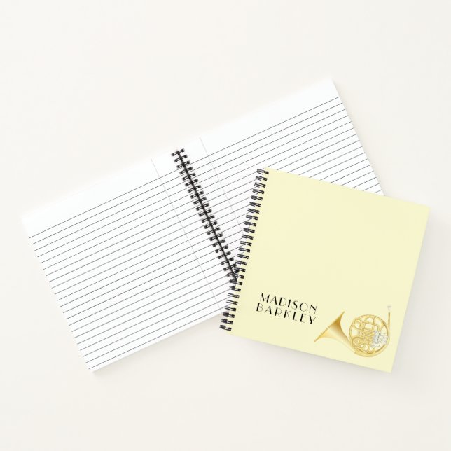 Französisch Horn Musician Band Teacher Notebook Notizbuch (Innenseite)
