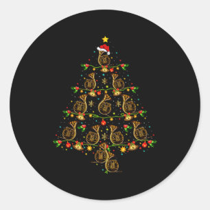 Französisch Horn Musikliebhaber Weihnachtsgeschenk Runder Aufkleber