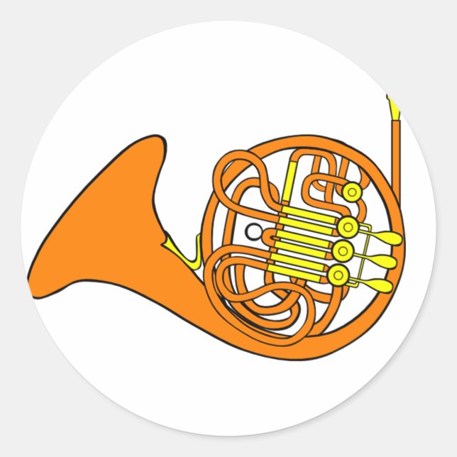 Französisch Horn Stickers (Vorderseite)