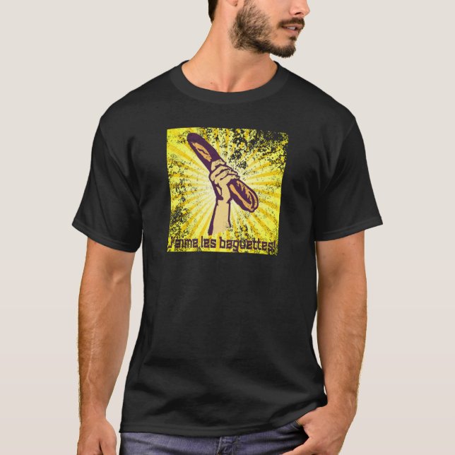 Französisch I LIEBE BAGUETTES Frankreich Baguette  T-Shirt (Vorderseite)