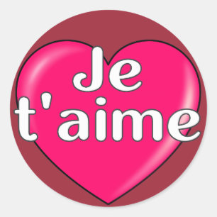 Französisch - Ich Liebe Sie Runder Aufkleber