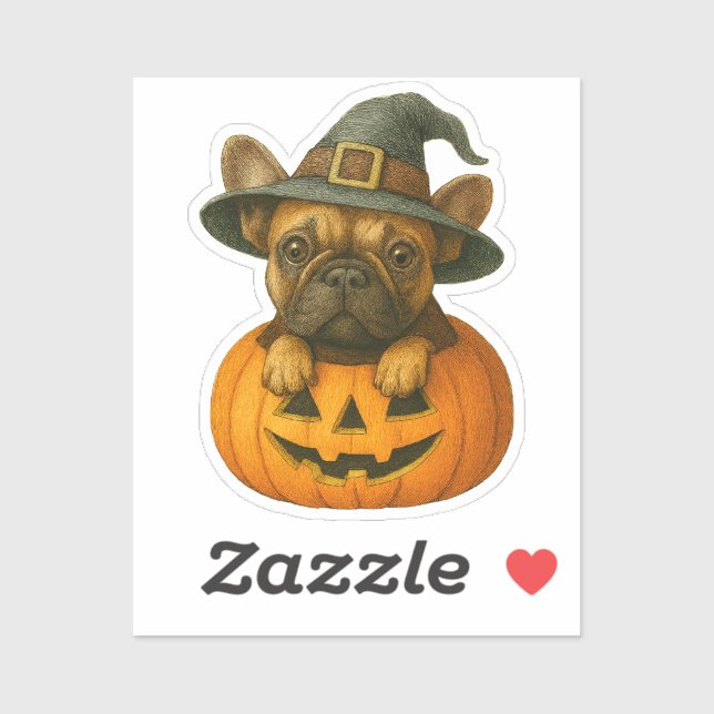Französisch in Pumpkin Aufkleber (Blatt)