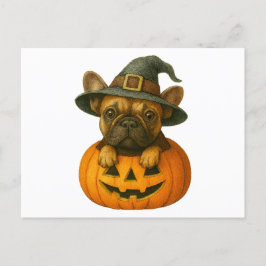 Französisch in Pumpkin Feiertagspostkarte