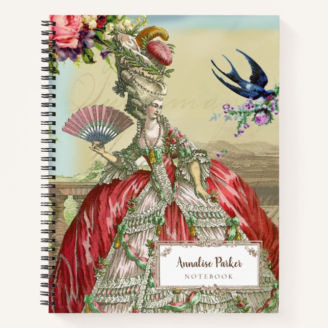 Französisch inspiriert Marie Antoinette Personalis Notizbuch (Vorderseite)