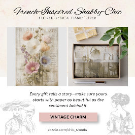 Französisch inspiriertes Shabby-Chic-Blumendesign Seidenpapier