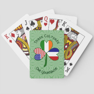 Französisch Irisch Amerikanische Flagge Kleeblatt Spielkarten