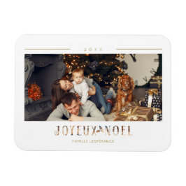 Französisch Joyeux Noël Modern Typografy Custom Fo Magnet