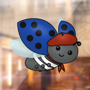 Französisch Ladybug, lächeln Fensteraufkleber