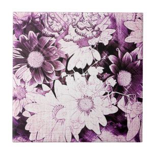 Französisch Land boho schicke Wildblume lila daisy Fliese