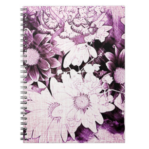 Französisch Land boho schicke Wildblume lila daisy Notizblock