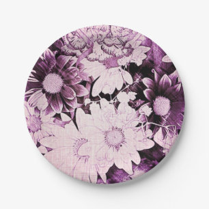 Französisch Land boho schicke Wildblume lila daisy Pappteller