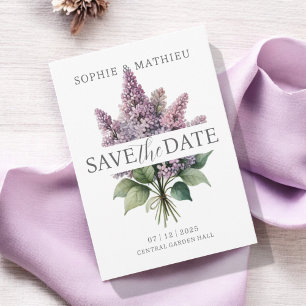 Französisch Lilac Watercolor Flora Eleganter Frühl Save The Date