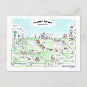 Französisch Lover Small Postcard Postkarte