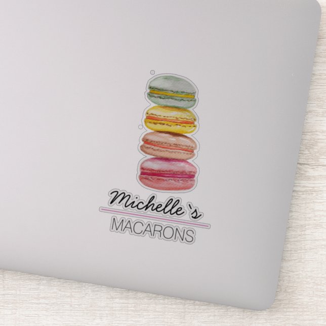 Französisch Macarons Wasserfarbe Handgemalt Aufkleber (Detail)