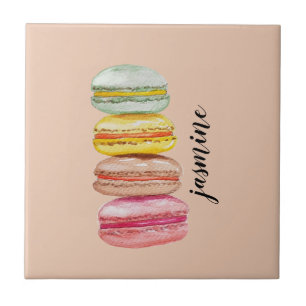 Französisch Macarons Wasserfarbe Handgemalt Fliese
