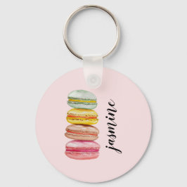 Französisch Macarons Wasserfarbe Handgemalt Schlüsselanhänger