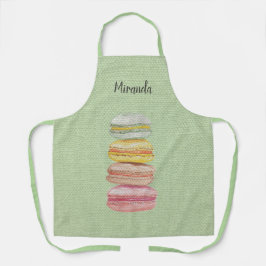 Französisch Macarons Wasserfarbe Handgemalt Schürze