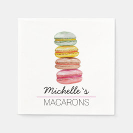 Französisch Macarons Wasserfarbe Handgemalt Serviette