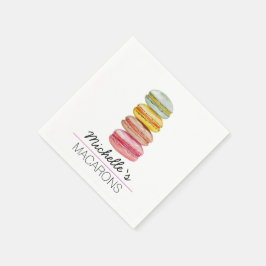 Französisch Macarons Wasserfarbe Handgemalt Serviette