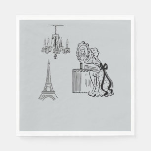 Französisch Mode Paris Thema Party Papier Napkins Serviette