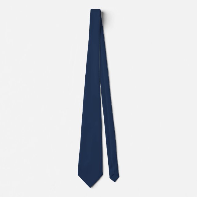 Französisch Navy Blue Solid Color Krawatte (Vorderseite)